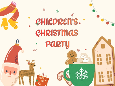 Children's Christmas Party Hucclecote poster featuring Father Christmas